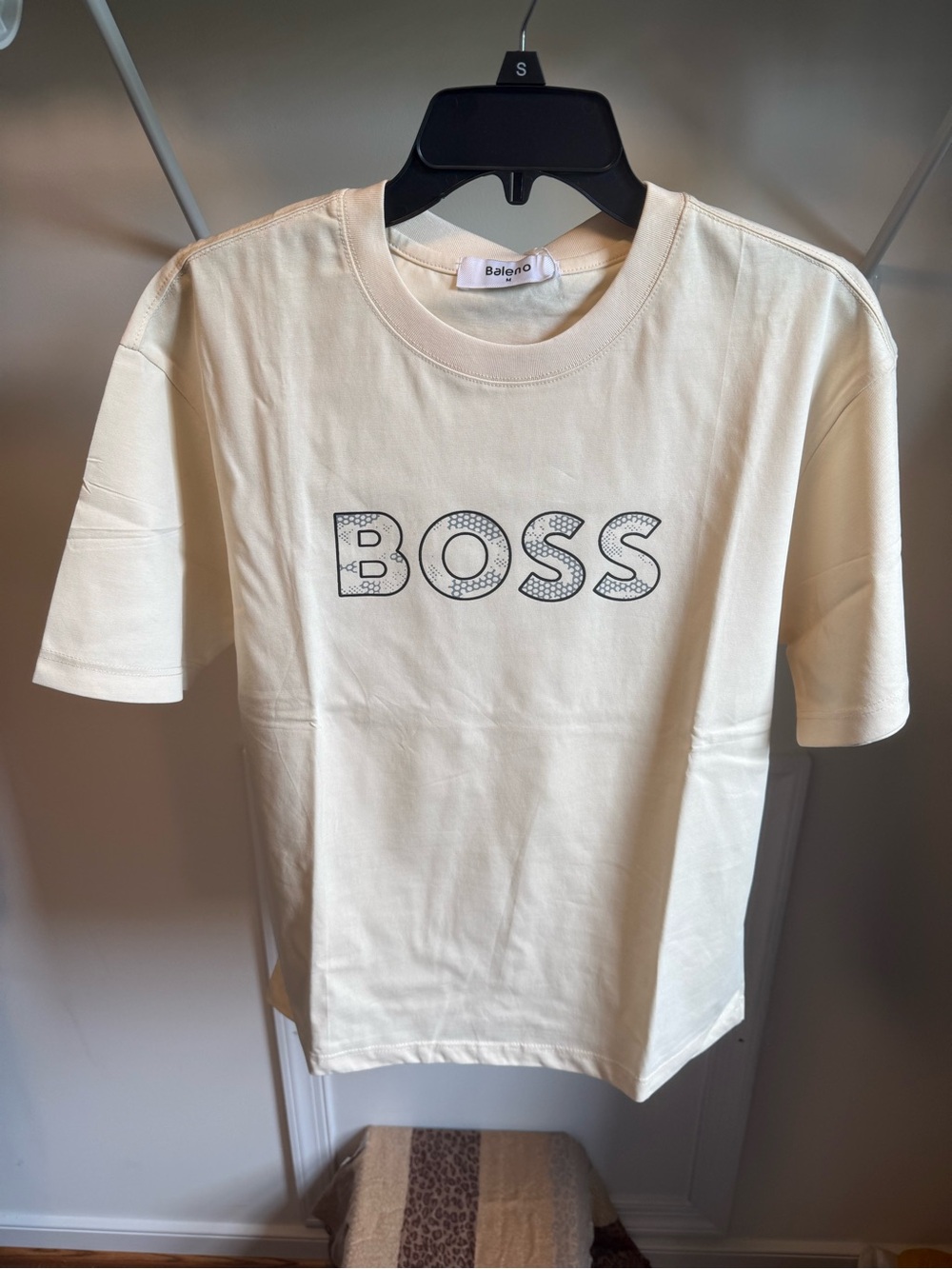 Boss Cream Graphic Logo T-Shirt